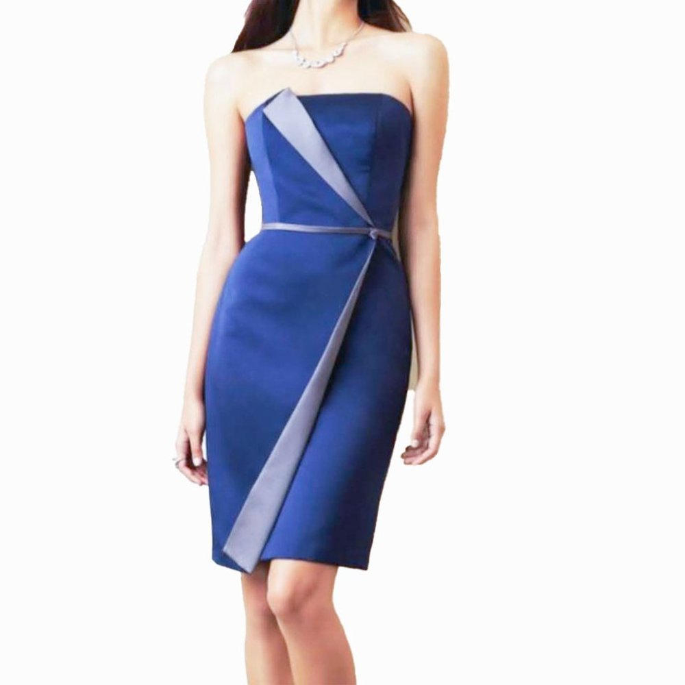 Alfred Angelo cocktail bridesmaid formal dress Navy MODERN FIT size 14